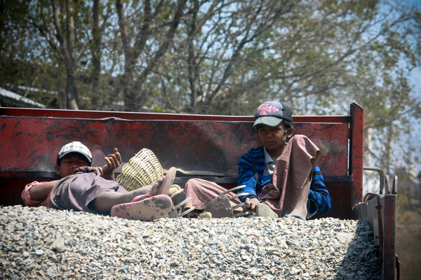 "A little rest". On the road near Bagan, Myanmar, 2012